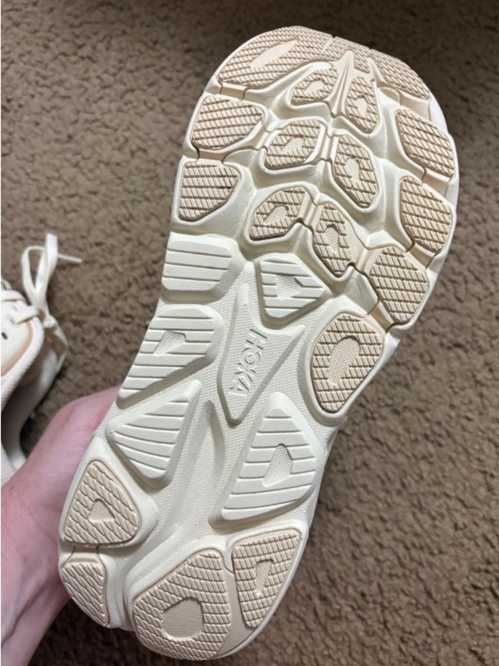 Hoka Women's Cream/Beige Platform Running Sneaker - Picture 4 of 4